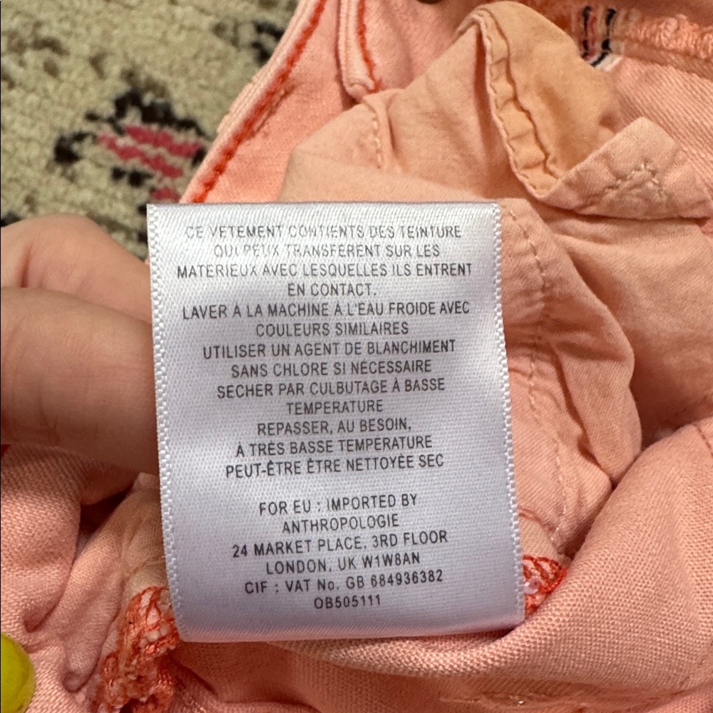 Pilcro and the Letterpress Light Pink Orange Crop Jeans Anthropologie size 27 - Picture 5 of 12